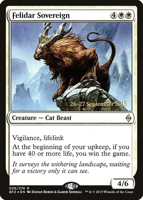 Felidar Sovereign · Battle for Zendikar Promos 26s/90