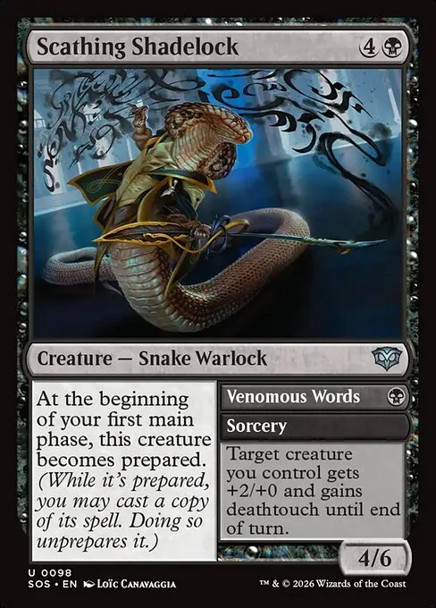 Scathing Shadelock // Venomous Words · Secrets of Strixhaven 98/368