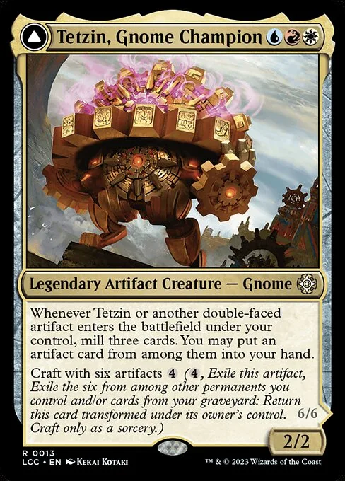 Tetzin, Gnome Champion // The Golden-Gear Colossus · The Lost Caverns of Ixalan Commander 13/370
