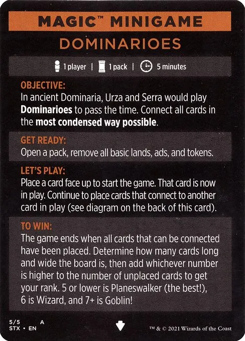 Dominarioes // Dominarioes (cont'd) · Strixhaven: School of Mages Minigames 5/5