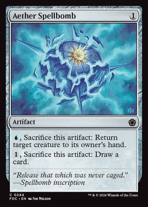 Aether Spellbomb · Foundations Commander 244/3