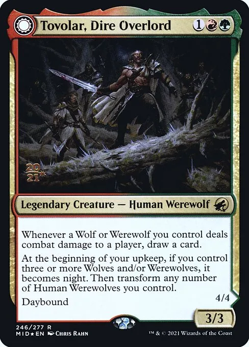 Tovolar, Dire Overlord // Tovolar, the Midnight Scourge · Innistrad: Midnight Hunt Promos 246s/155