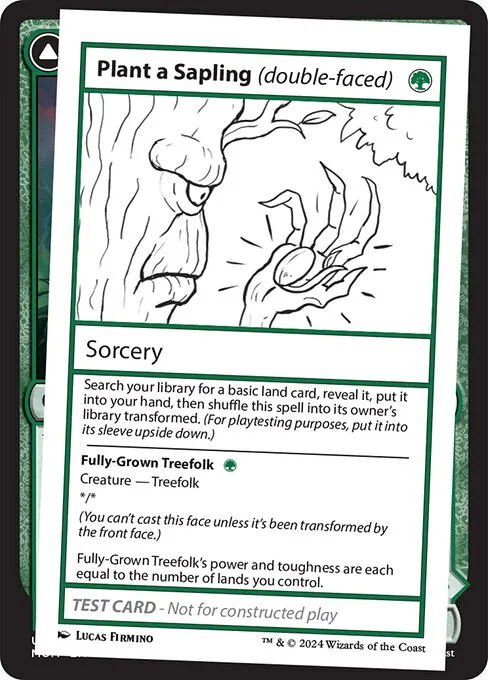 Plant a Sapling // Fully-Grown Treefolk · Mystery Booster 2 582/385