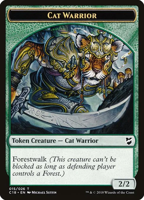 Cat Warrior · Commander 2018 Tokens 15/26