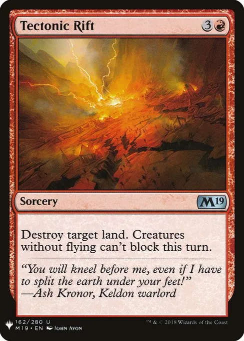 Tectonic Rift · The List M19-162/5050