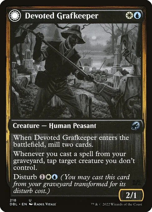 Devoted Grafkeeper // Departed Soulkeeper · Innistrad: Double Feature 218/535