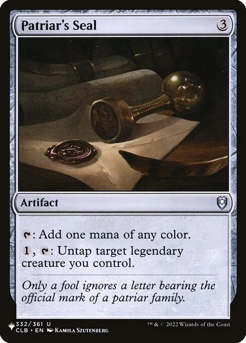 Patriar's Seal · The List CLB-332/5050