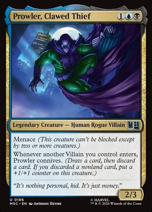 Prowler, Clawed Thief · Marvel Super Heroes Commander 186/9