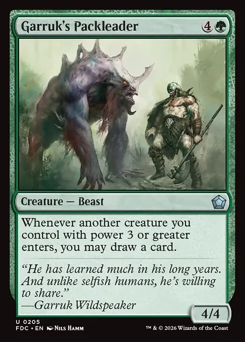 Garruk's Packleader · Foundations Commander 205/3