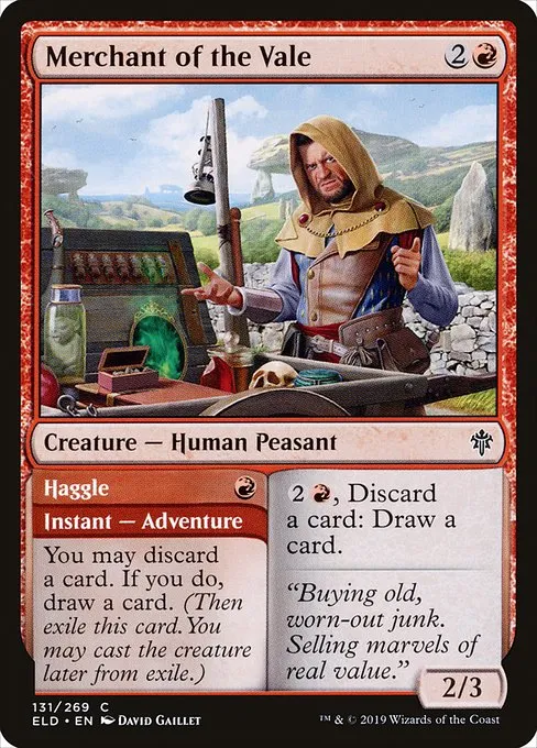 Merchant of the Vale // Haggle · Throne of Eldraine 131/398