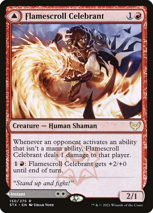 Flamescroll Celebrant // Revel in Silence · Strixhaven: School of Mages 150/393