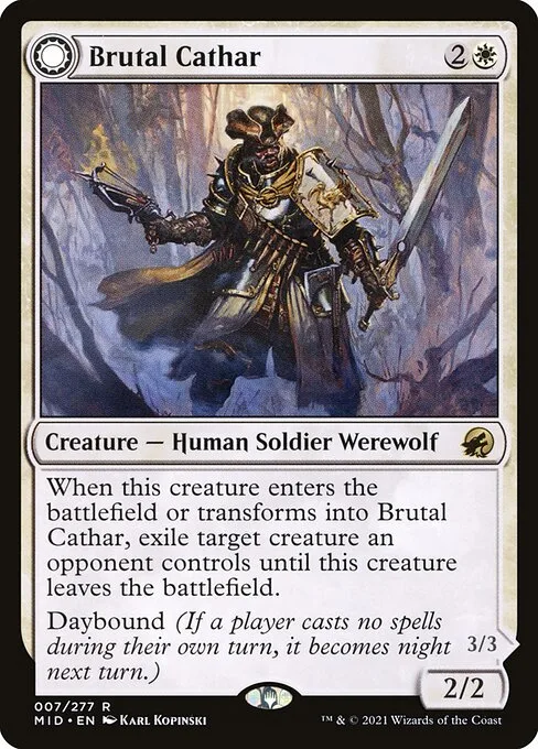 Brutal Cathar // Moonrage Brute · Innistrad: Midnight Hunt 7/399