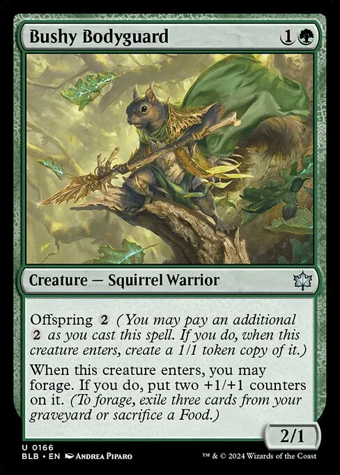 Bushy Bodyguard · Bloomburrow 166/398
