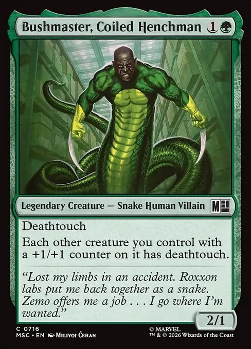 Bushmaster, Coiled Henchman · Marvel Super Heroes Commander 716/9