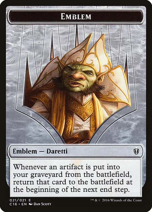 Daretti, Scrap Savant Emblem · Commander 2016 Tokens 21/21