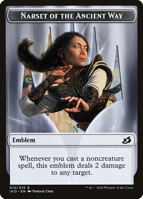 Narset of the Ancient Way Emblem · Ikoria: Lair of Behemoths Tokens 12/14