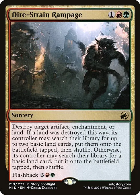 Dire-Strain Rampage · Innistrad: Midnight Hunt 219/399