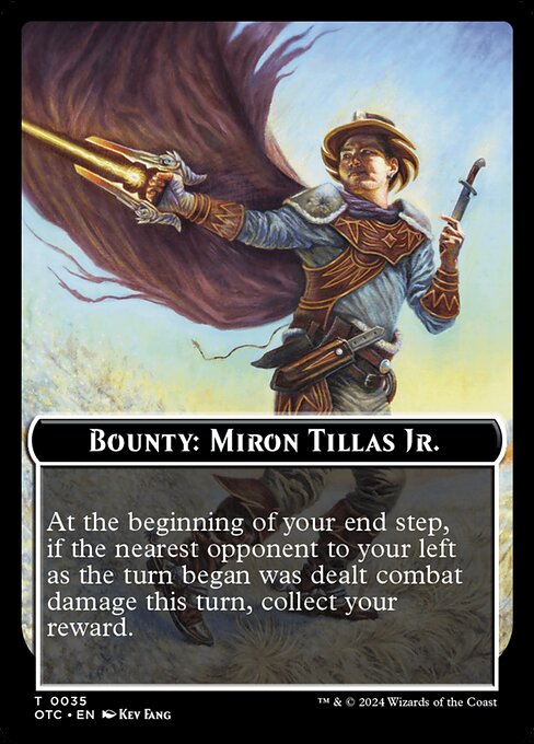 Bounty: Miron Tillas Jr. // Wanted! · Outlaws of Thunder Junction Commander Tokens 35/41
