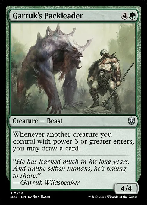 Garruk's Packleader · Bloomburrow Commander 218/356
