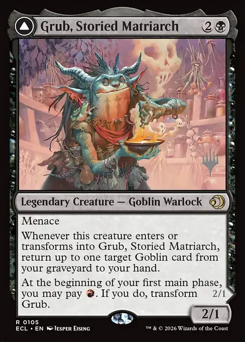 Grub, Storied Matriarch // Grub, Notorious Auntie · Lorwyn Eclipsed Promos 105p/87