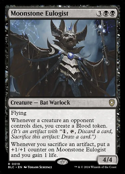 Moonstone Eulogist · Bloomburrow Commander 19/356