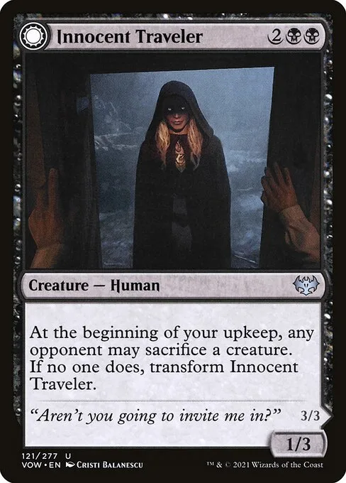 Innocent Traveler // Malicious Invader · Innistrad: Crimson Vow 121/423