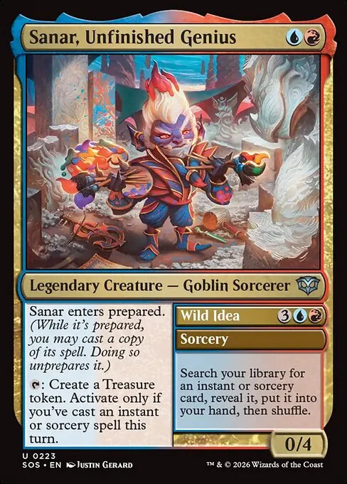 Sanar, Unfinished Genius // Wild Idea · Secrets of Strixhaven 223/368