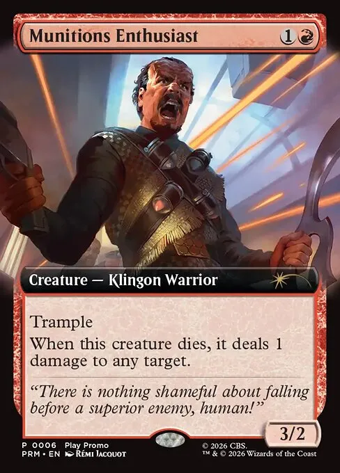 Munitions Enthusiast · Wizards Play Network 2026 18/13