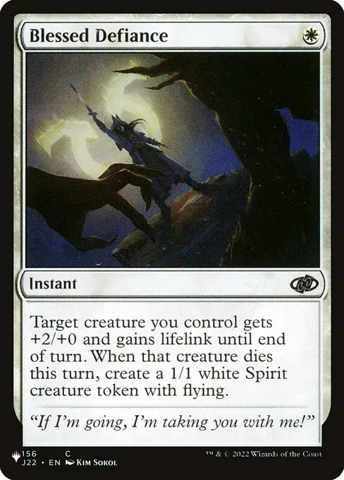 Blessed Defiance · The List J22-156/5050