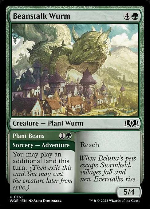 Beanstalk Wurm // Plant Beans · Wilds of Eldraine 161/381