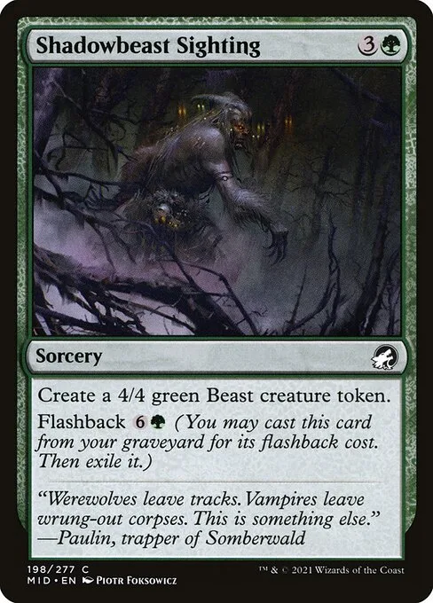 Shadowbeast Sighting · Innistrad: Midnight Hunt 198/399