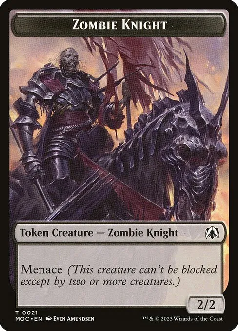 Zombie Knight · March of the Machine Commander Tokens 21/46