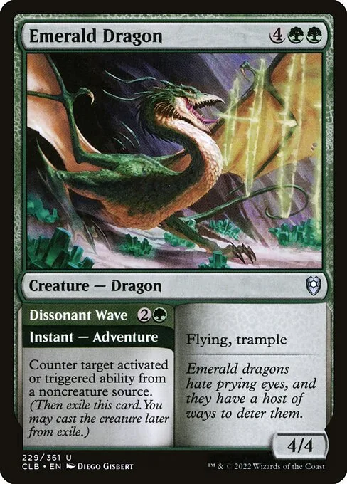 Emerald Dragon // Dissonant Wave · Commander Legends: Battle for Baldur's Gate 229/936