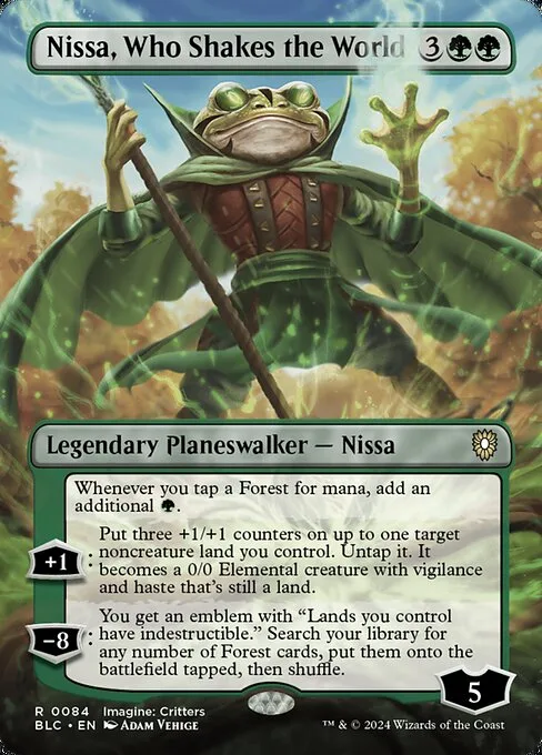 Nissa, Who Shakes the World · Bloomburrow Commander 84/356