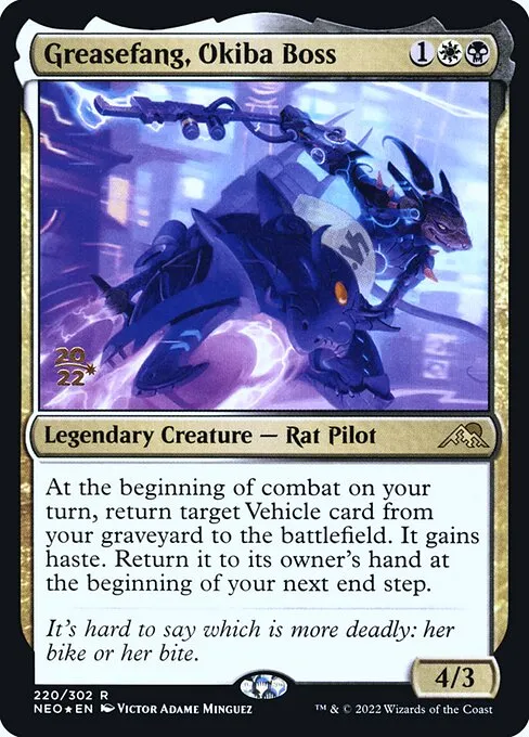 Greasefang, Okiba Boss · Kamigawa: Neon Dynasty Promos 220s/148