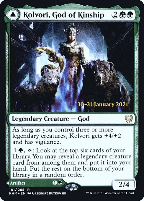 Kolvori, God of Kinship // The Ringhart Crest · Kaldheim Promos 181s/158