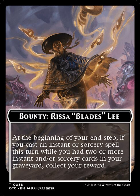 Bounty: Rissa "Blades" Lee // Wanted! · Outlaws of Thunder Junction Commander Tokens 38/41