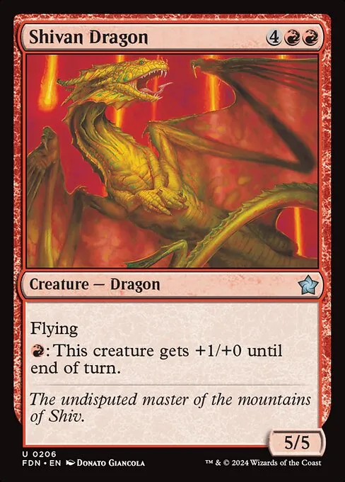 Shivan Dragon · Foundations 206/771