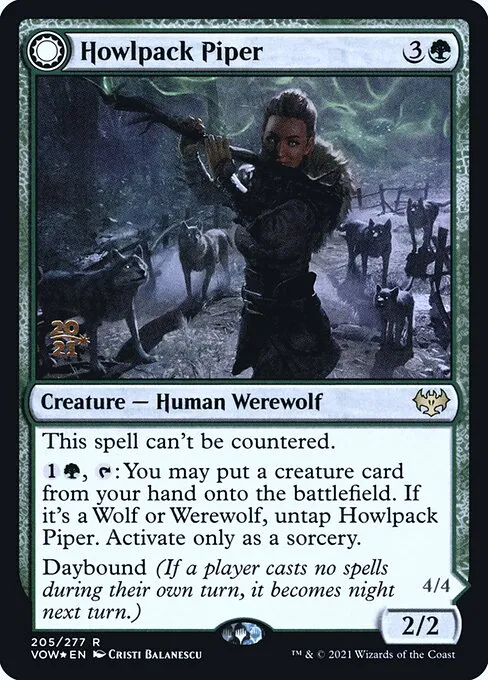 Howlpack Piper // Wildsong Howler · Innistrad: Crimson Vow Promos 205s/121