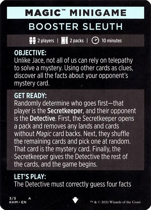 Booster Sleuth // Booster Sleuth (cont'd) · Kaldheim Minigames 3/5