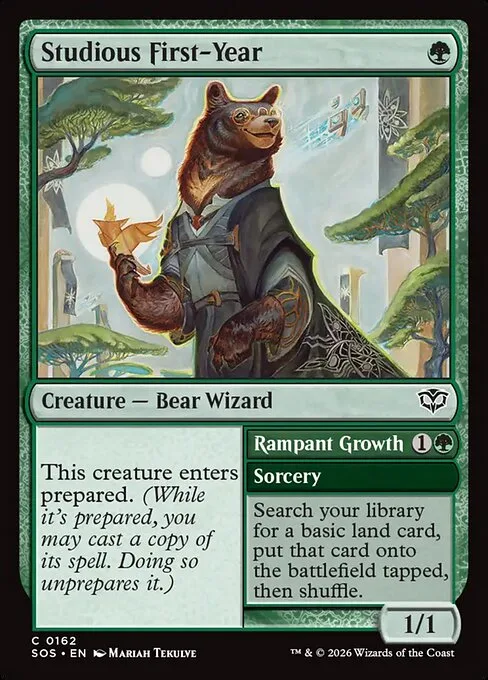 Studious First-Year // Rampant Growth · Secrets of Strixhaven 162/368