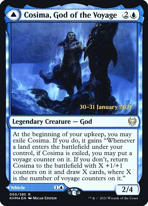 Cosima, God of the Voyage // The Omenkeel · Kaldheim Promos 50s/158