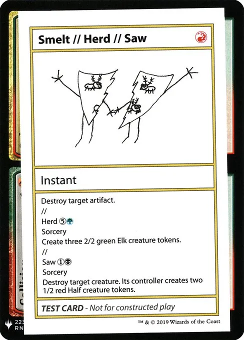 Smelt // Herd // Saw · Mystery Booster Playtest Cards 2019 100/121
