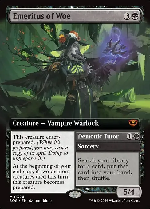 Emeritus of Woe // Demonic Tutor · Secrets of Strixhaven 324/368