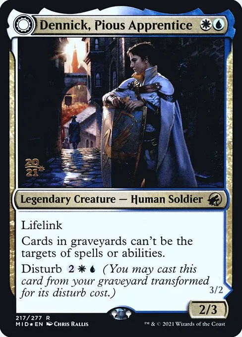 Dennick, Pious Apprentice // Dennick, Pious Apparition · Innistrad: Midnight Hunt Promos 217s/155