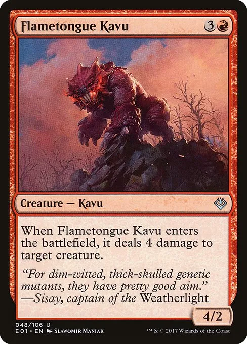 Flametongue Kavu · Archenemy: Nicol Bolas 48/106