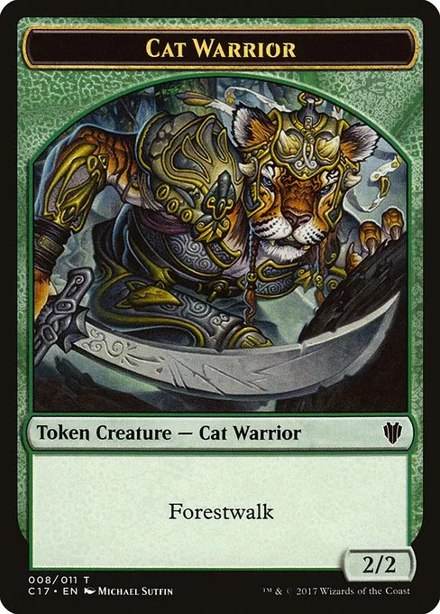 Cat Warrior · Commander 2017 Tokens 8/11