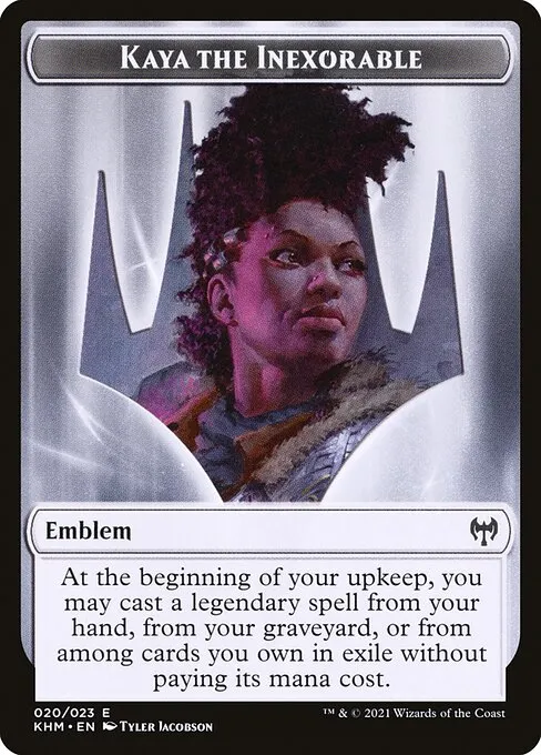 Kaya the Inexorable Emblem · Kaldheim Tokens 20/23