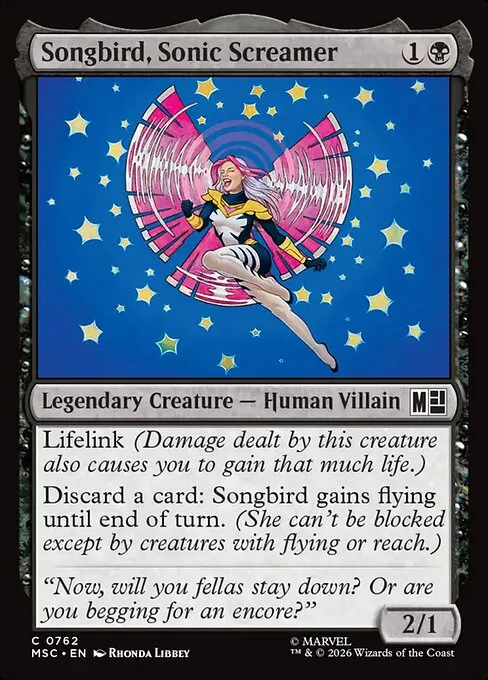 Songbird, Sonic Screamer · Marvel Super Heroes Commander 762/9