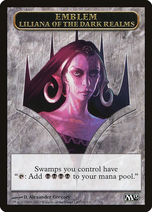 Liliana of the Dark Realms Emblem · Magic 2013 Tokens 11/11